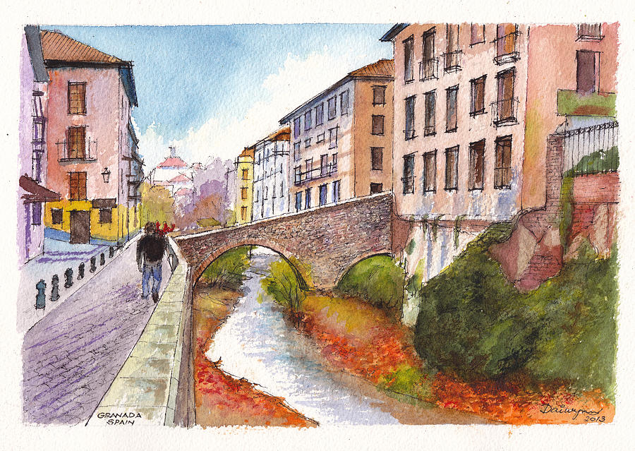 Granada Bridge Spain Painting by Dai Wynn