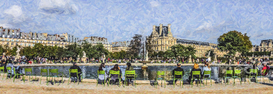 Paris Digital Art - Grand Bassin Rond by Liz Leyden