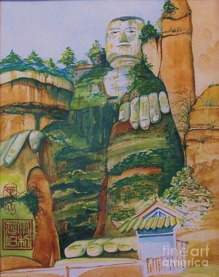 Buddha Painting - Grand Buddha LeShan China by Beth Fischer