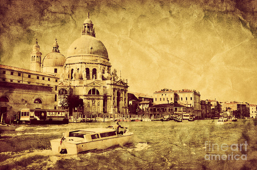 Grand Canal and Basilica Santa Maria della Salute in Venice Italy Photograph by Michal Bednarek