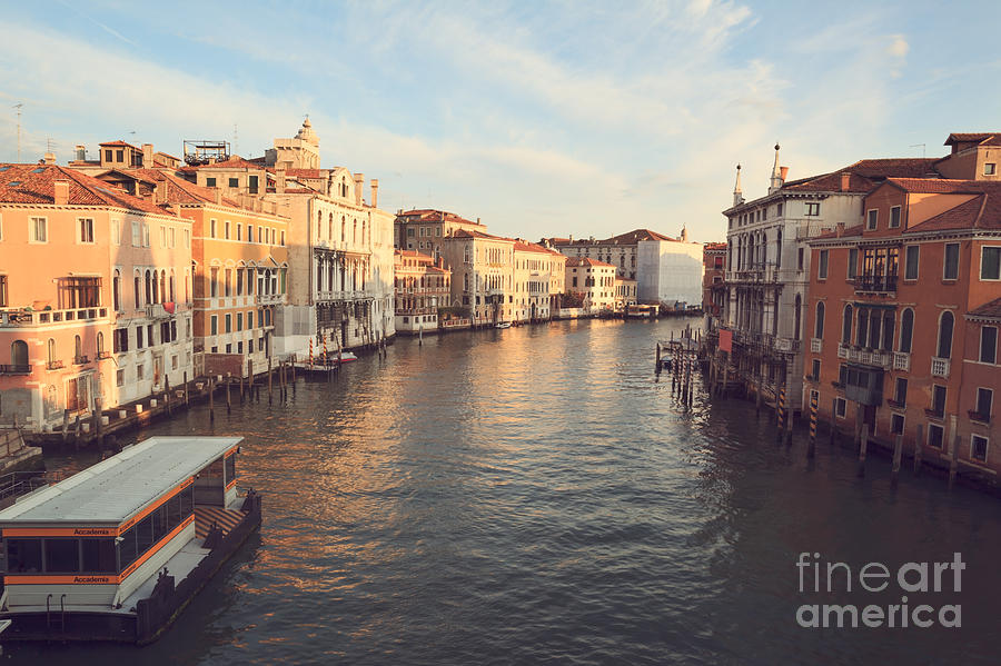 Sunset Photograph - Grand canal from Accademia bridge in Venice by Matteo Colombo