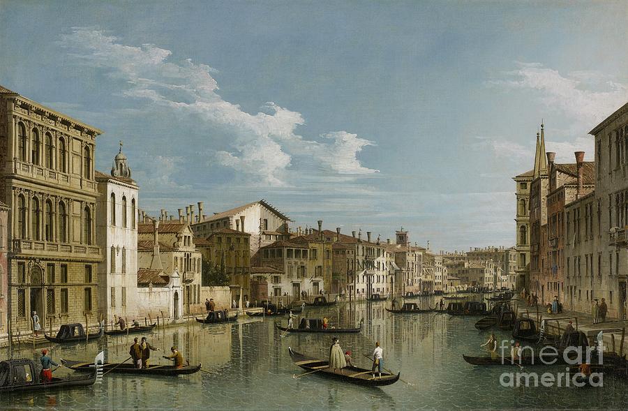 Canaletto Painting - Grand Canal from Palazzo Flangini to Palazzo Bembo by Canaletto by Canaletto
