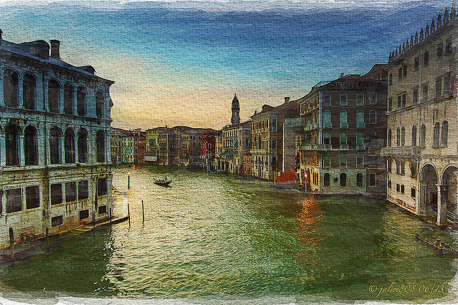 Sunset Photograph - Grand Canal by Janet Clark