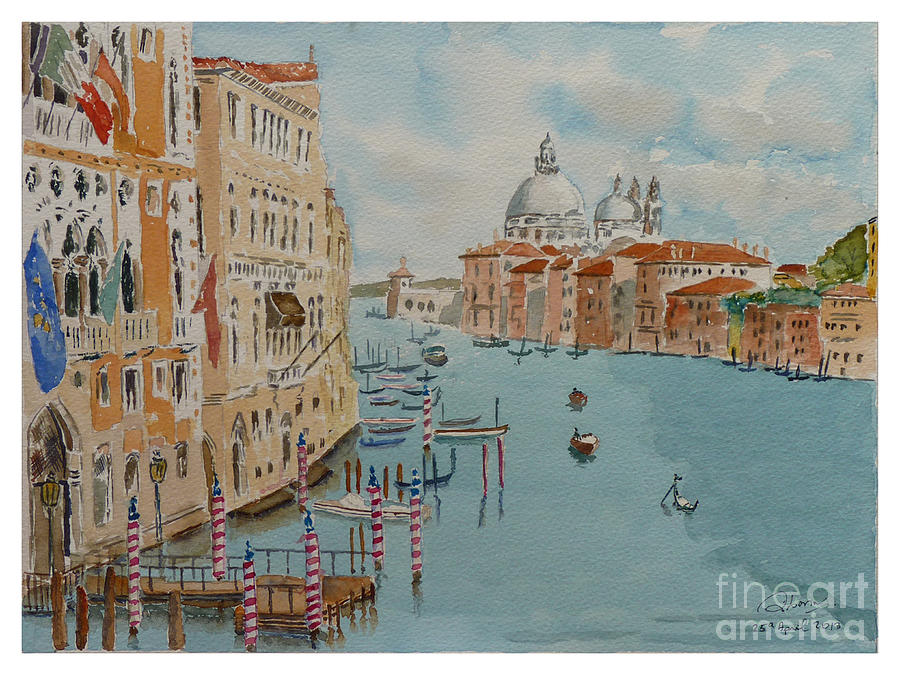 Grand Canal  Sta Maria della Salute Venice Painting by Godwin Cassar