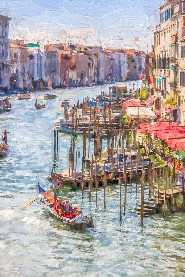 Painted effect - Grand Canal Venice Italy Photograph by Sue Leonard