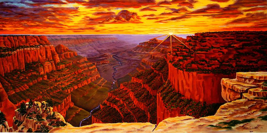 Grand Canyon at Sunset Painting by Alan Conder