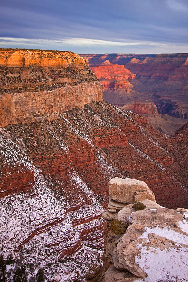 Grand Canyon with Light Dusting of Snow Photograph by Jennifer Lycke ...