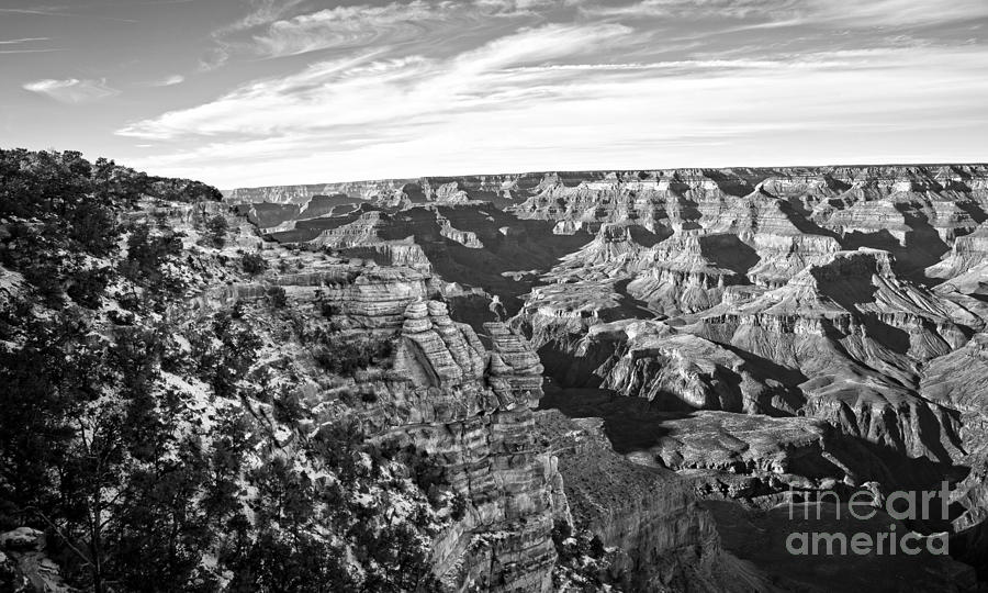 Grand Canyon December Glory in Black and White Photograph by Lee Craig