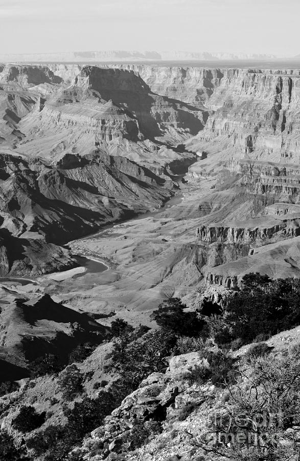 Grand Canyon National Park Photograph - Grand Canyon Eastern Sunset View Black and White by Shawn OBrien