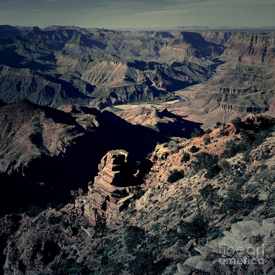 Grand Canyon Eastern Sunset View Square Lomo Digital Art by Shawn OBrien