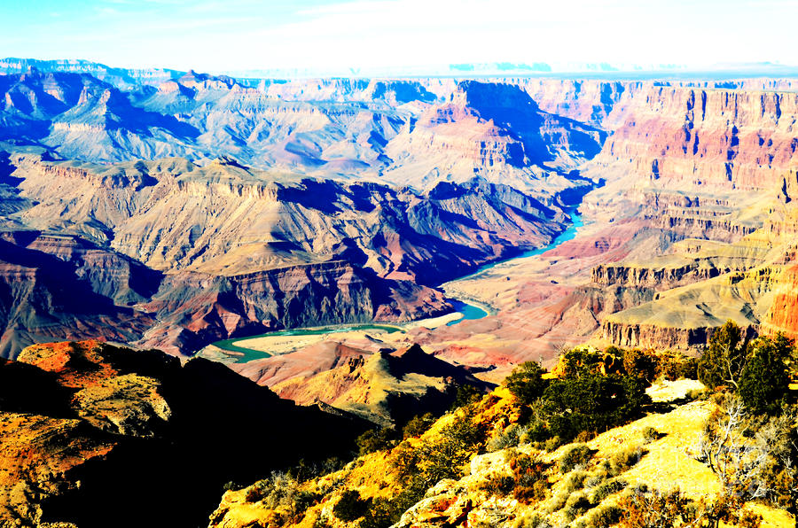 Grand Canyon Eastern Sunset View Vivid Digital Art by Shawn OBrien