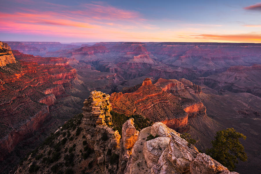 Grand Canyon - Morning Glow Photograph by Adam Schallau