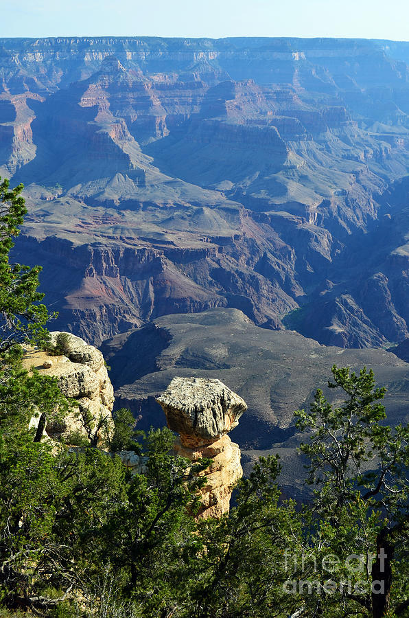 Grand Canyon National Park South Rim Cap Rock Formation Vertical Photograph by Shawn OBrien