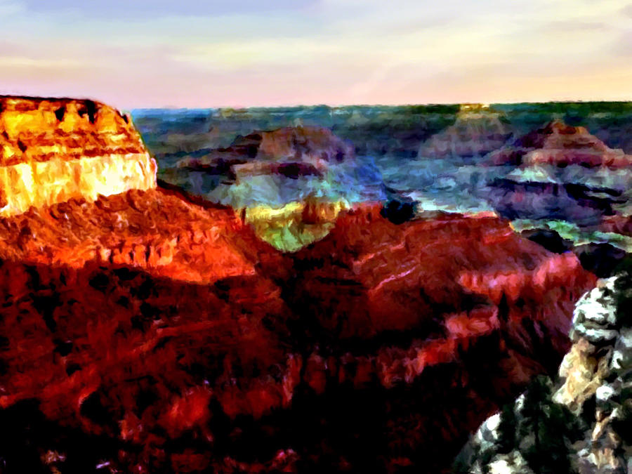 Grand Canyon National Park Painting - Grand Canyon National Park Sunrise ForSale by Bob and Nadine Johnston