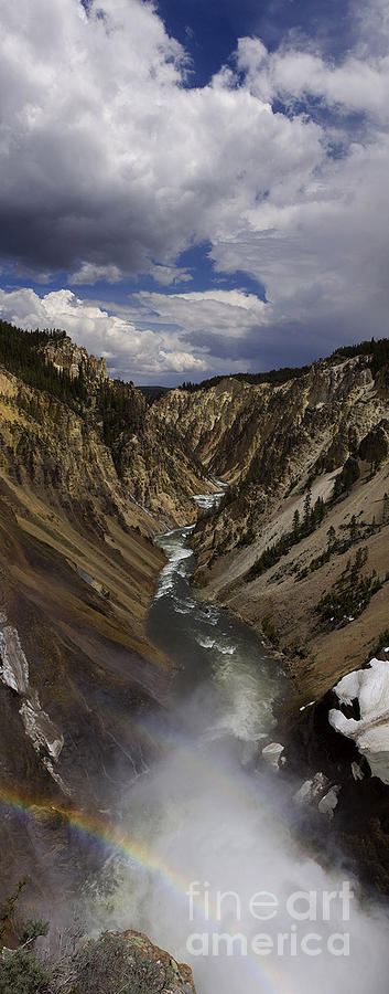 Grand Canyon Of The Yellowstone - 25x63 Photograph by J L Woody Wooden