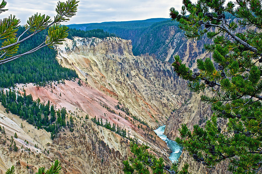 Grand Canyon of the Yellowstone from Grand View on North Rim in Yellowstone National Park-Wyoming Photograph by Ruth Hager