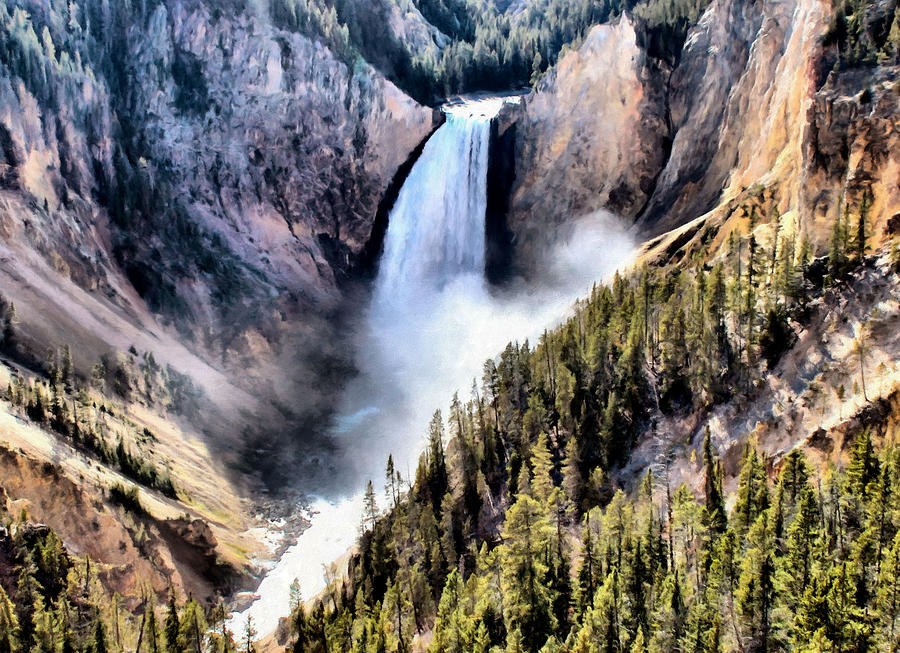 Grand Canyon Of Yellowstone Painting By Paddrick Mackin - Fine Art America