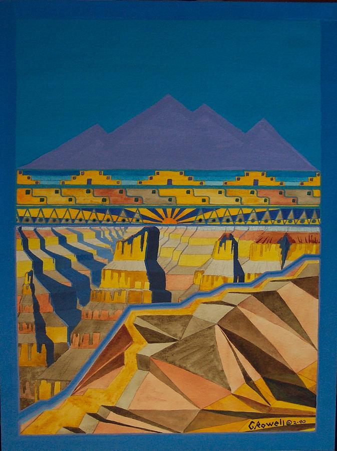 Grand Canyon National Park Painting - Grand Canyon Pueblo by Gary Rowell