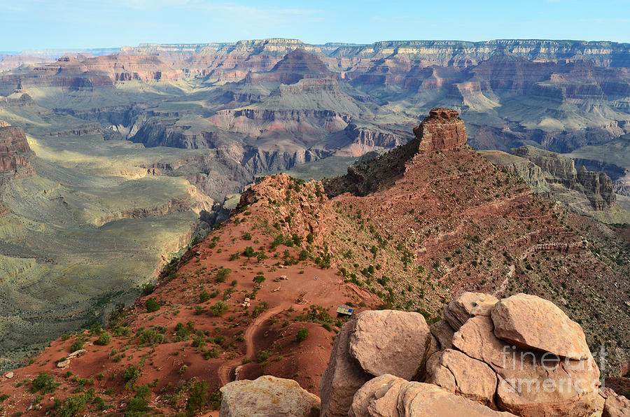 Grand Canyon South Kaibab Trail Overlooking Cedar Ridge and Oneill Butte Photograph by Shawn OBrien