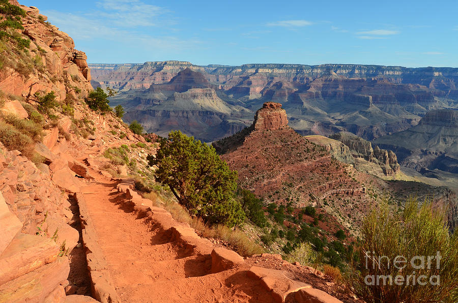 Grand Canyon South Kaibab Trail Overlooking Oneill Butte Photograph by Shawn OBrien