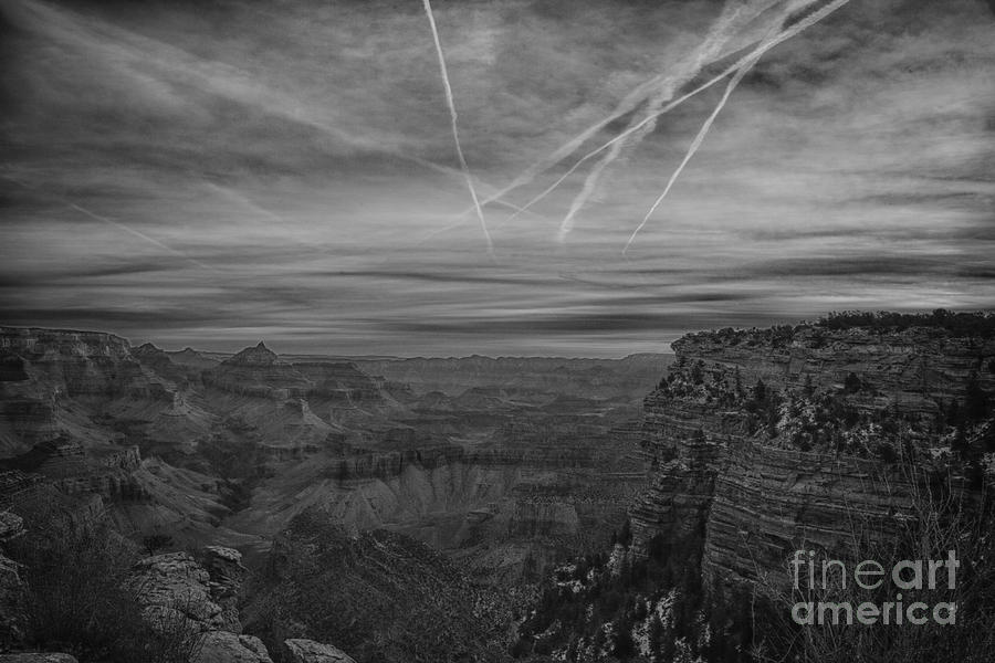 Grand Canyon South Rim-Black and White V2 Photograph by Douglas Barnard