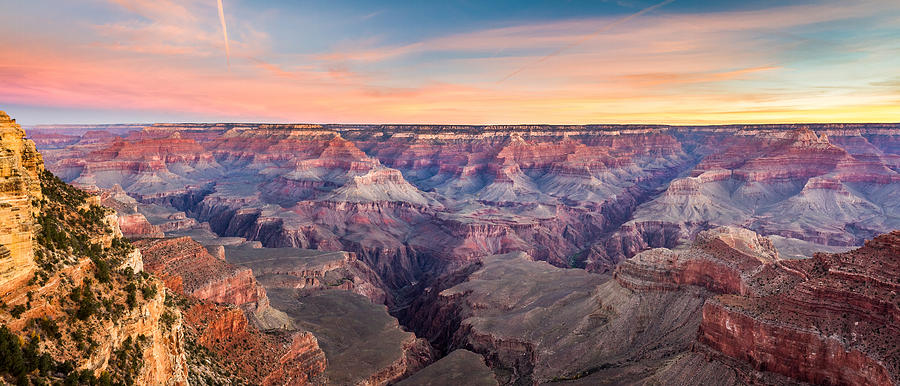 Panoramic view Grand Canyon Sunrise Photograph by Pierre Leclerc Photography