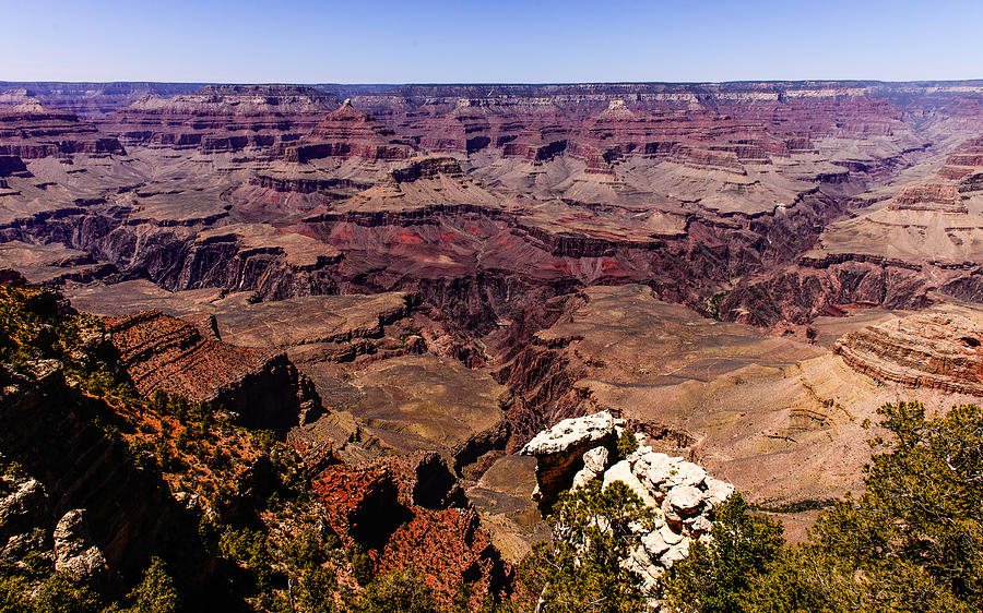 Grand Canyon National Park Photograph - Grand Canyon South rim east by John Johnson