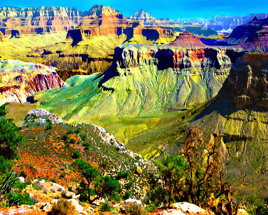 Grand Canyon National Park Photograph - Grand Canyon View from Kaibab Trail by Bob and Nadine Johnston