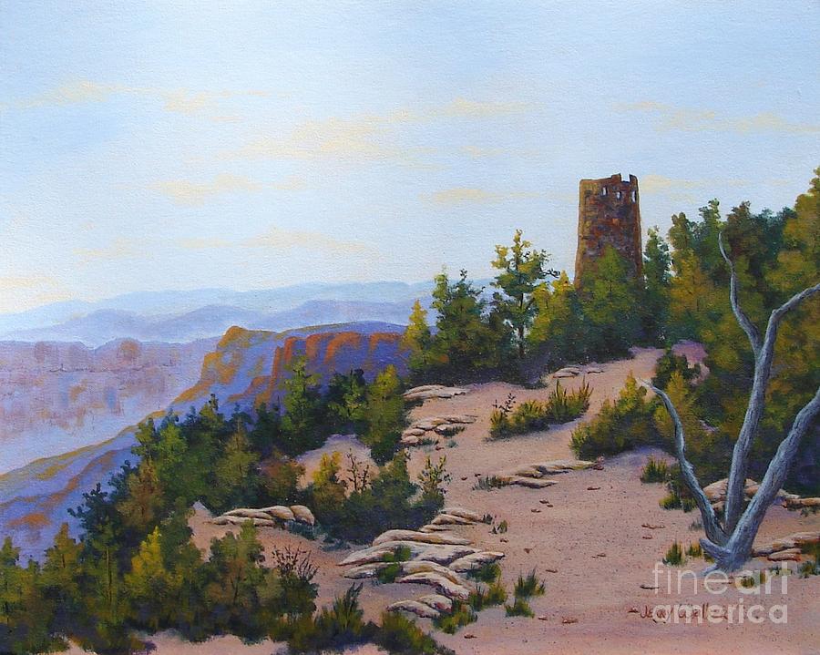 Grand Canyon Watchtower Painting by Jerry Walker