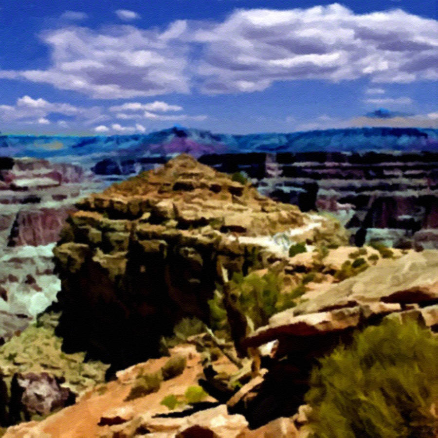 Grand Canyon National Park Painting - Grand Canyon West Rim Hualapai Nation by Bob and Nadine Johnston