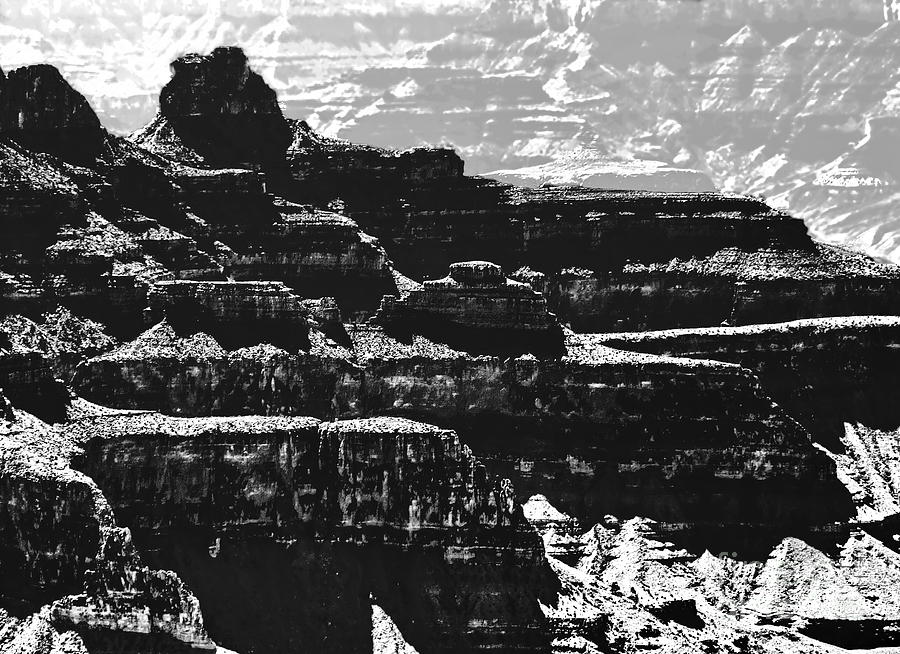 Grand Canyons BW Digital Art by Tim Richards