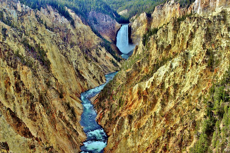 Grand Cayon of the Yellowstone River Photograph by Benjamin Yeager