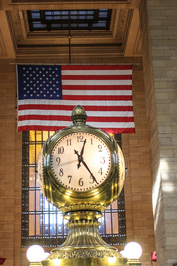 Grand Central Clock in Color Photograph by John McGraw