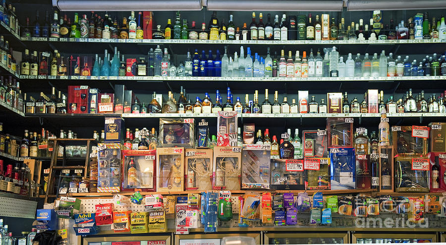 Grand Central Market Liquor display Photograph by David Zanzinger