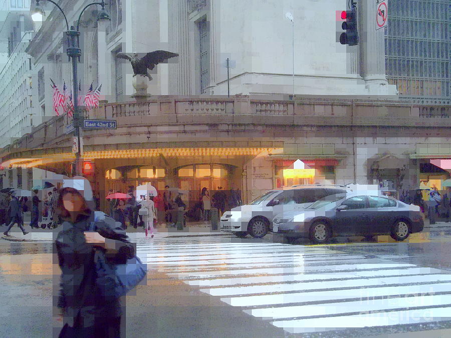Grand Central Rain - 42nd Street Photograph by Miriam Danar