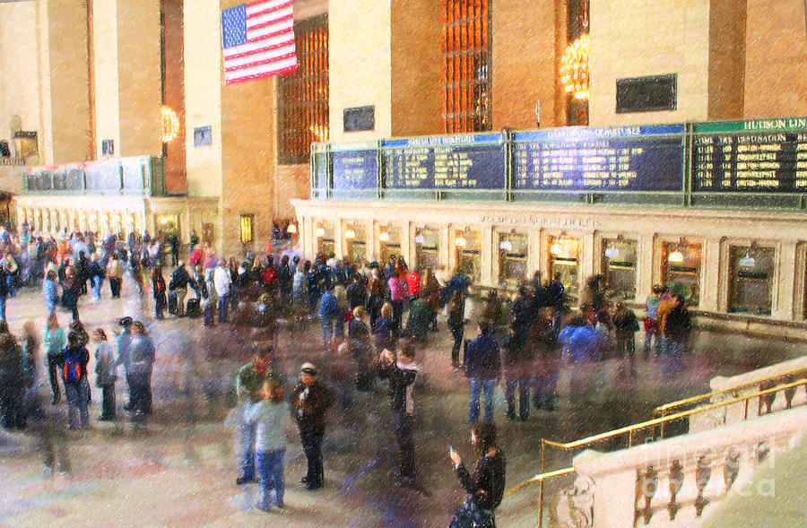 Rush Hour Movie Digital Art - Grand Central Station New York by Liz Leyden