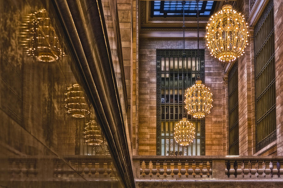 Grand Central Terminal Chandeliers Photograph by Susan Candelario