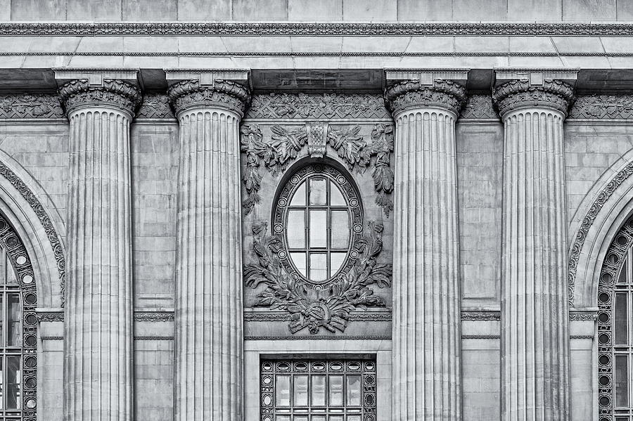 New York City Photograph - Grand Central Terminal Facade BW by Susan Candelario