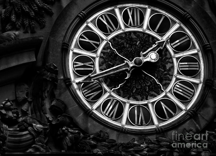 New York City Photograph - Grand Central Timekeeper - BW by James Aiken