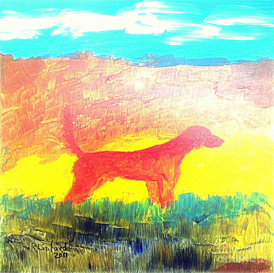 Grand Champion English Red Setter 1 Painting by Richard W Linford