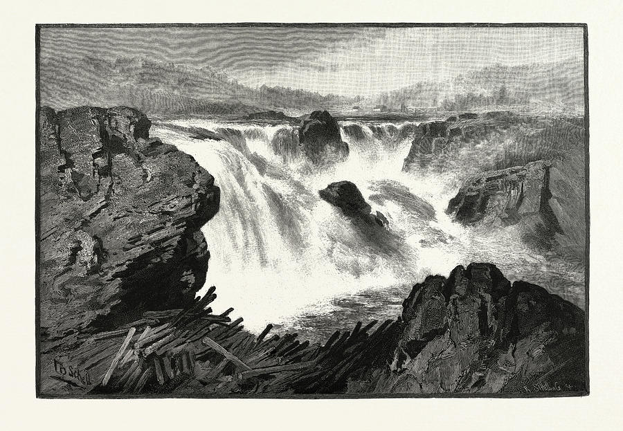 Grand Falls, St. John River, Canada Drawing by Canadian School | Fine ...