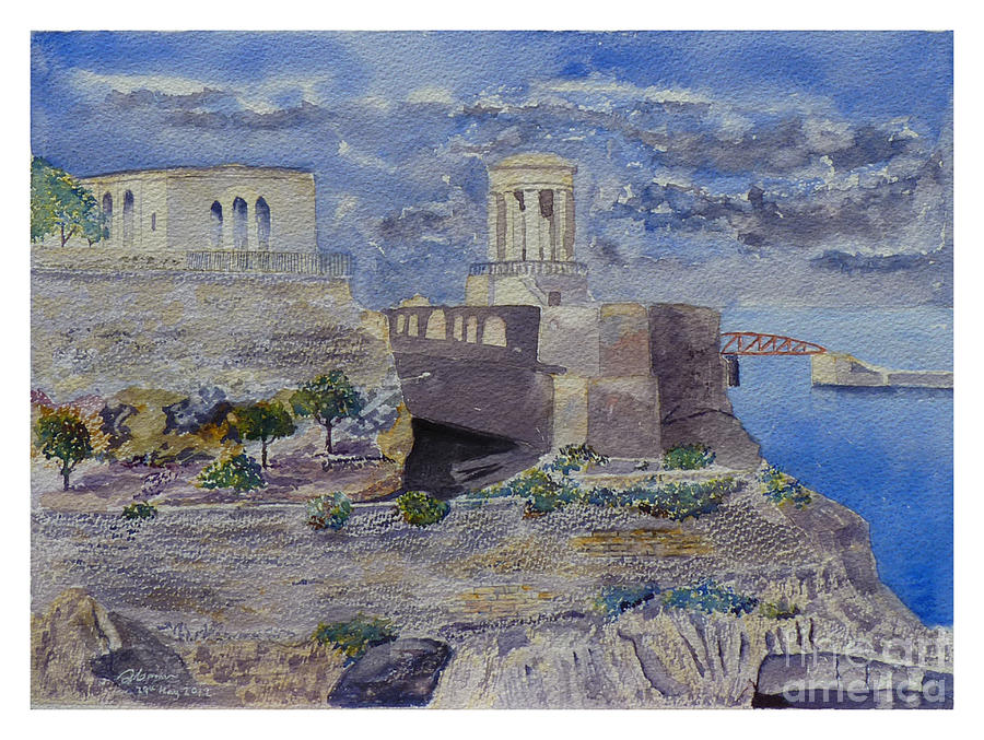 Grand Harbour Valletta Painting by Godwin Cassar