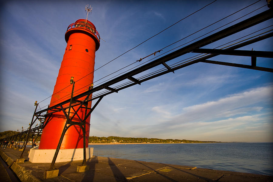 Architecture Photograph - Grand Haven Lighthouse by Adam Romanowicz