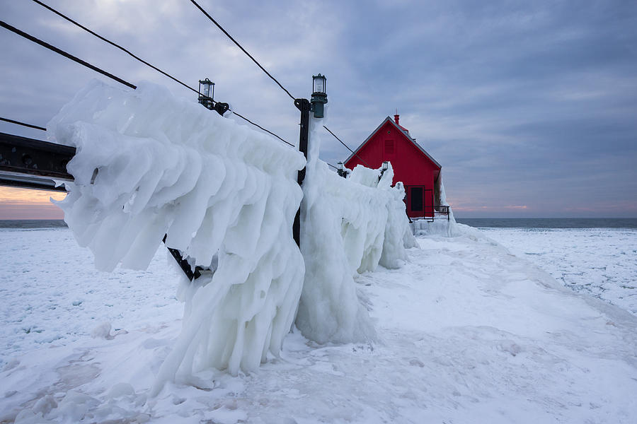 Grand Haven Lighthouse In Winter Photograph by Kimberly Kotzian Grand Haven Lighthouse In Winter Photograph by Kimberly Kotzian