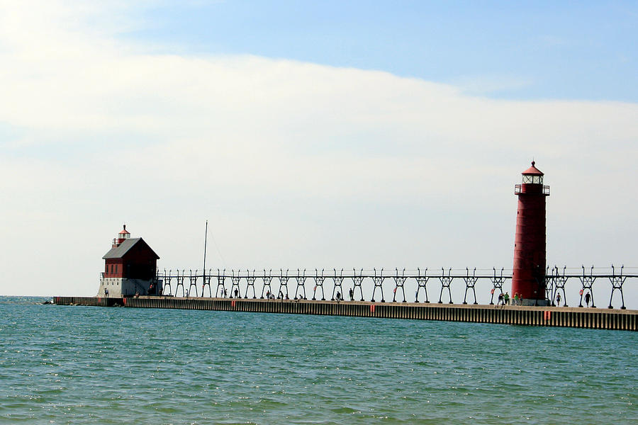 Grand Haven Lighthouses Photograph by George Jones