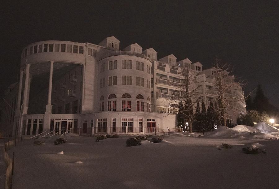 Grand Hotel on a Winter Night Photograph by Keith Stokes