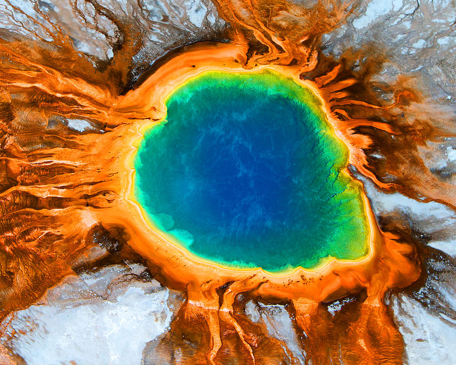 Yellowstone National Park Photograph - Grand Prismatic Saturated by Max Waugh