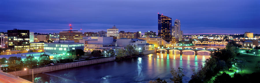 Grand Rapids At Dusk Kent County Photograph By Panoramic Images Fine Art America 4758