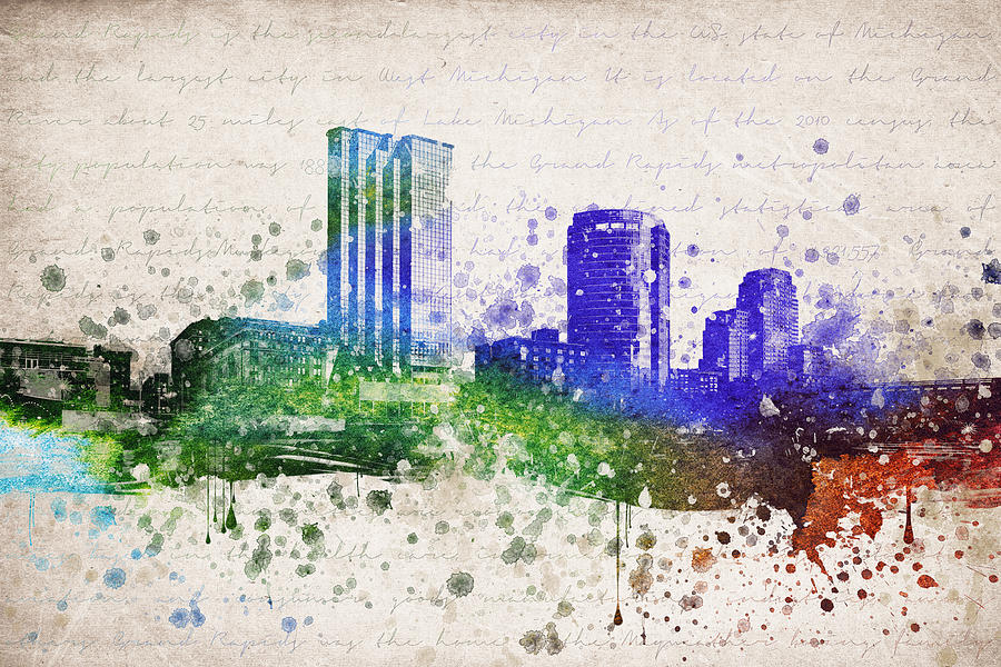 Grand Rapids in Color Digital Art by Aged Pixel Fine Art America