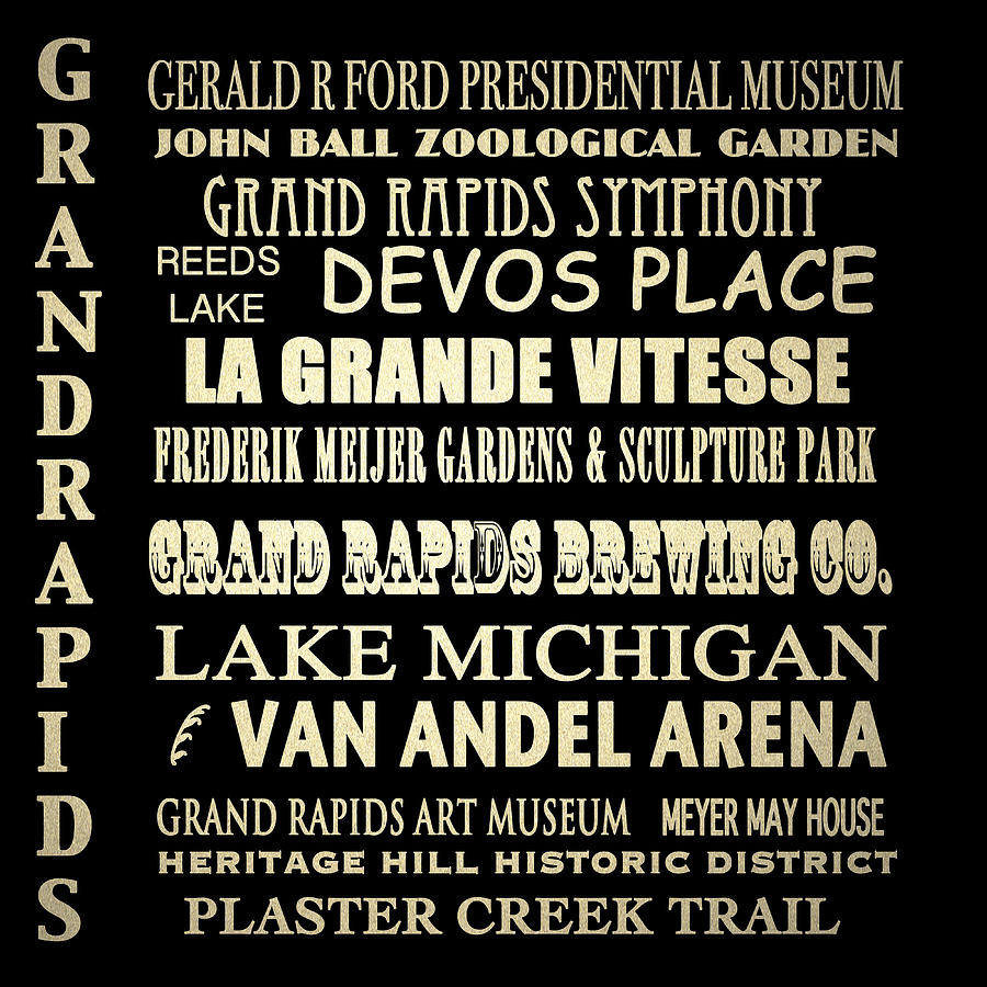 Grand Rapids Michigan Famous Landmarks Digital Art by Patricia Lintner